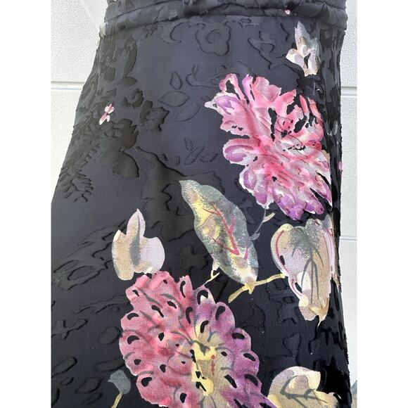 Robbie Bee Signature Dark Floral Burn Out Velvet Silk Dress Sz 10 Y2K Whimsigoth - Picture 15 of 15